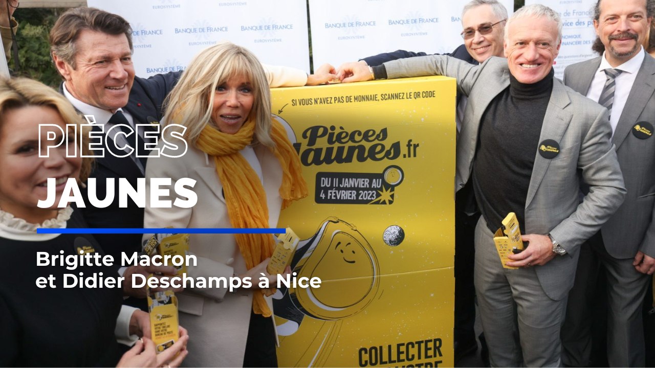 Didie Deschamps et Brigitte Macron à Nice pour les pièces jaunes