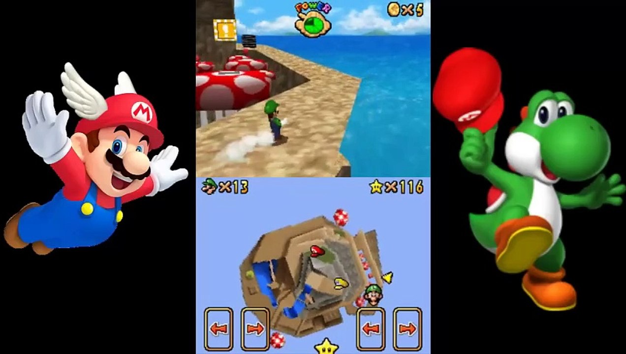 Super Mario 64 DS - 100% Walkthrough Part 14 - Tall, Tall Mountain