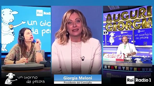 Meloni festeggia i 47 anni a “Un Giorno da Pecora”: «Per i 50 anni sarò a Chigi»