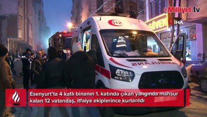 4 katlı binada korkutan yangın! Mahsur kalanlar kurtarıldı