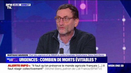 Morts évitables à l'hôpital: "Il y a une surcharge des urgences. Ça a un impact sur la prise en charge des patients", affirme Mathias Wargon (chef des urgences du centre hospitalier Delafontaine)