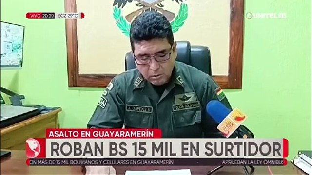 Guayaramerín: Dos sujetos atracan en un surtidor y se llevan Bs 15 mil