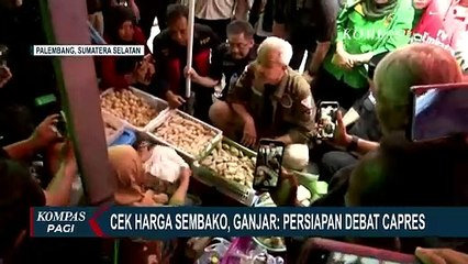 Cek Harga Sembako di Pasar Kota Palembang, Ganjar: Bagian dari Persiapan Debat Capres