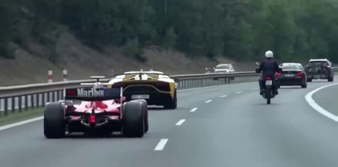 Formula Car on a Public Highway in the Czech Republic 