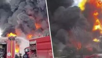 Kocaeli'nin Gebze ilçesinde boya fabrikasında yangın