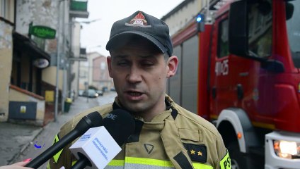 Pożar na ulicy Piłsudskiego w Chojnicach