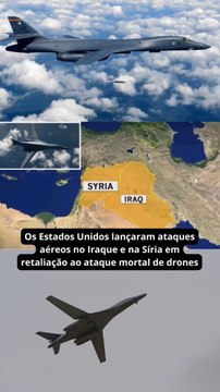 Os Estados Unidos lançaram ataques aéreos no Iraque e na Síria em retaliação ao ataque mortal de drones.