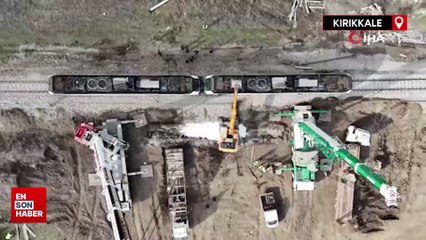 Kırıkkale'de devrilen tren kaza alanından kaldırıldı