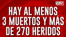 Explosión de camión de gas deja al menos tres muertos y cientos de heridos