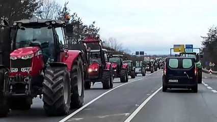 Bauernprotest behindert Verkehr am Frankfurter Flughafen