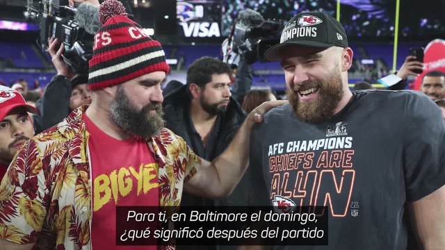 Travis Kelce, sobre el beso con Taylor Swift tras clasificar a la Super Bowl: Soy un afortunado