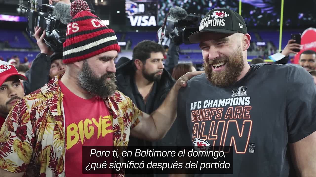 Travis Kelce, sobre el beso con Taylor Swift tras clasificar a la Super Bowl: "Soy un afortunado"
