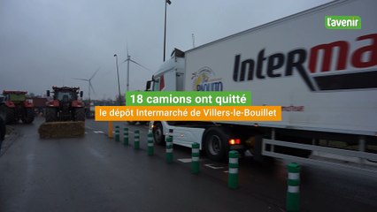 18 camions ont quitté le dépôt Intermarché de Villers-le-Bouillet
