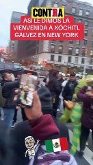 Xochitl Gálvez ESCAPA de PROTESTA de migrantes mexicanos