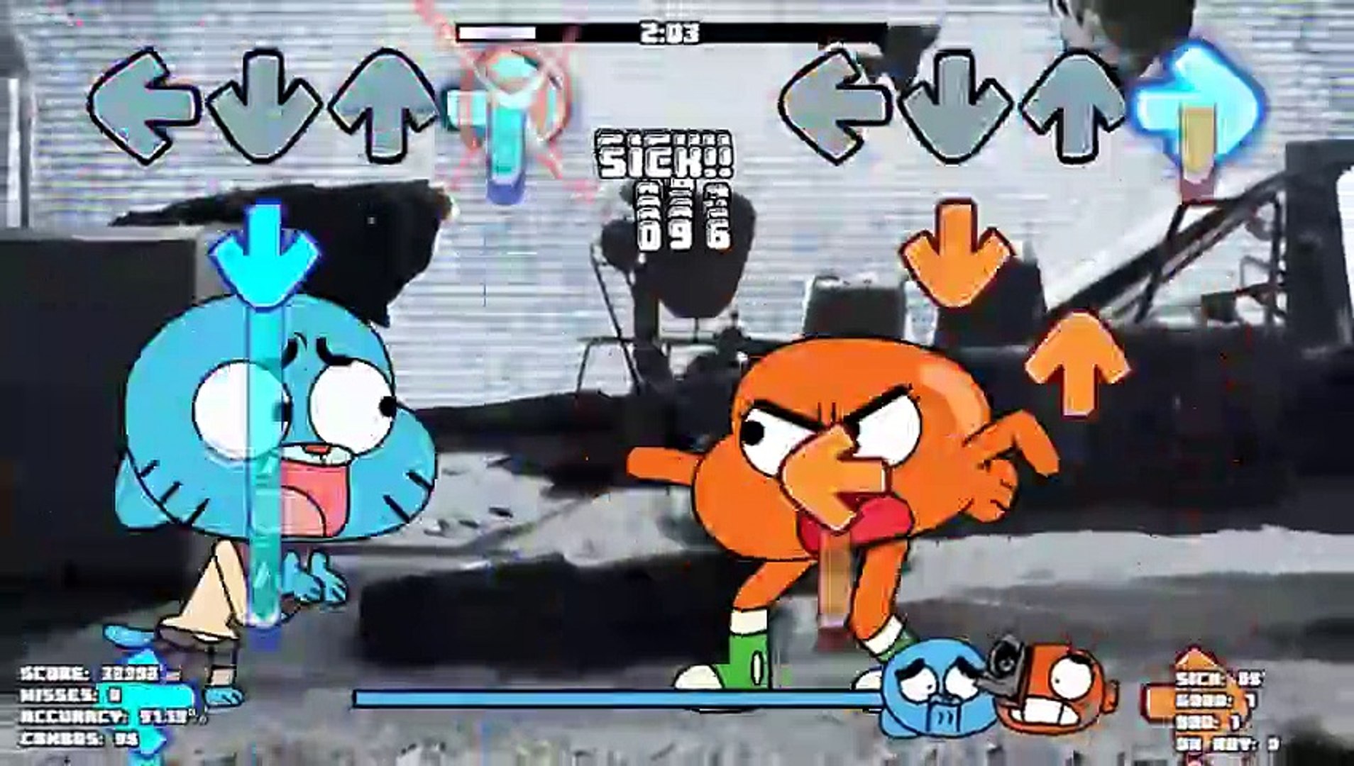 FNF Oh God No Remix – Gumball VS Darwin Walkthrough