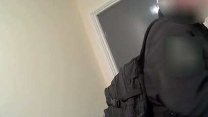 Corrosive substance attack police raid