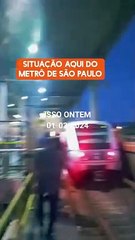 Passagens Metrô em Sao Paulo andando sobre os trilhos