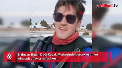 Anbean kaydedildi! Ergan Dağı'nda 'yarasa adam uçuşu' nefes kesti