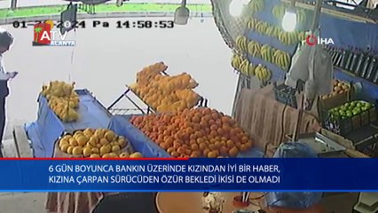 6 gün boyunca bankın üzerinde kızından iyi bir haber, kızına çarpan sürücüden özür bekledi ikisi de olmadı