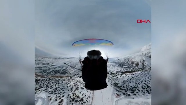 Ergan dağı'nda 'yarasa adam uçuşu' nefes kesti