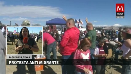 Seguidores de Trump realizan protesta anti migrantes en la frontera de Texas