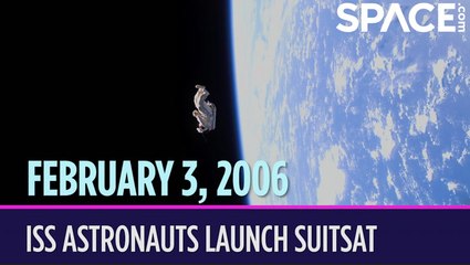 OTD In Space – February 3: ISS Astronauts Launch SuitSat