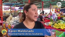 Locatarios de mercado en Cosoleacaque realizan mejoras a instalaciones con sus propios recursos