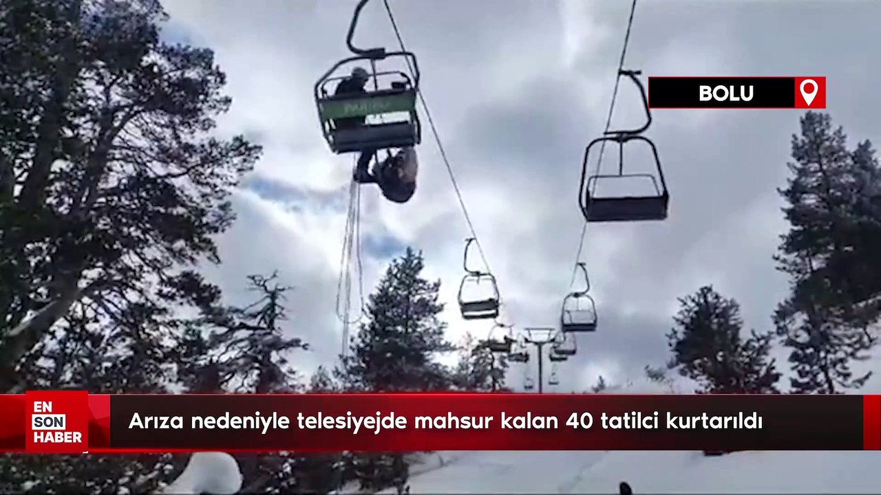 Bolu'da tatilciler telesiyejde mahsur kaldılar