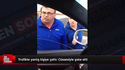 Trafikte yanlış kişiye çattı: Cüssesiyle şoke etti