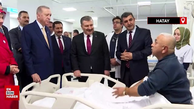 Cumhurbaşkanı Erdoğan, Hatay Eğitim ve Araştırma Hastanesi'ndeki hastaları ziyaret etti