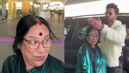 Vicky Jain Mother Ranjana Jain Airport Funny Video Viral, Media के सामने Speechless Funny Reaction