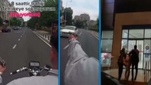 Trafikte havaya ateş ettiği anları sosyal medyada yayınlayan motosikletli maganda yakalandı