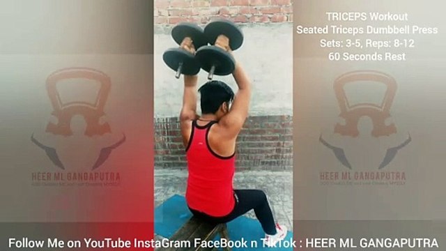 ❌ DUMBBELL OVERHEAD TRICEP EXTENSION ✔️ Best TRICEPS Exercise #heermlgangaputra #naturalbodybuilding