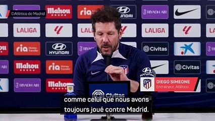 Simeone : "Ne pas jouer le Real Madrid en pensant au titre"