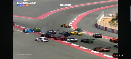 4H Dubaï 2024 Race Start Big Pile Up Crash