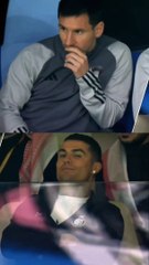 ردة فعل ميسي عند رؤية رونالدو