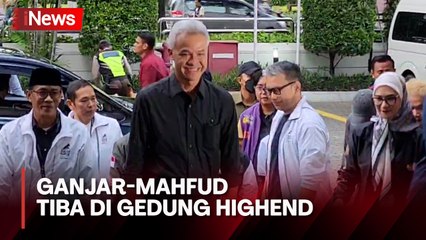 Ganjar-Mahfud Tiba di Gedung Highend
