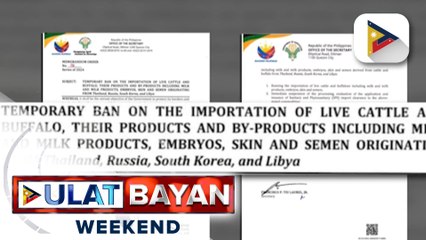 DA, nagpatupad ng pansamantalang ban sa importasyon ng baka, kalabaw at by-products nito