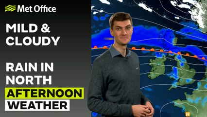 Met Office Afternoon Weather Forecast 04/02/24 - Milder air extending further north