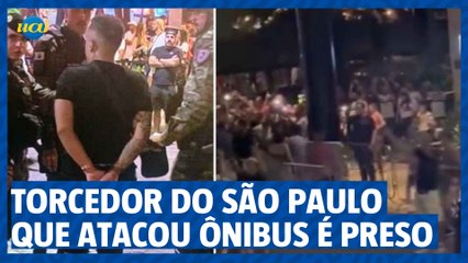 Скачать видео: BH: polícia prende torcedor que atacou ônibus do Palmeiras e quebrou vidraça