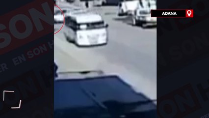 Adana'da gencin yaşamını yitirdiği kaza güvenlik kameralarında