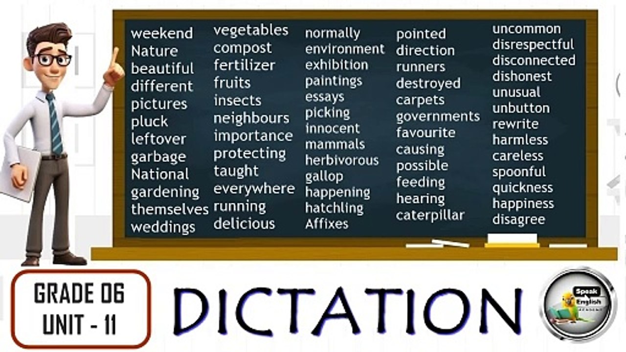 GRADE 6 - UNIT 11  ( DICTATION )