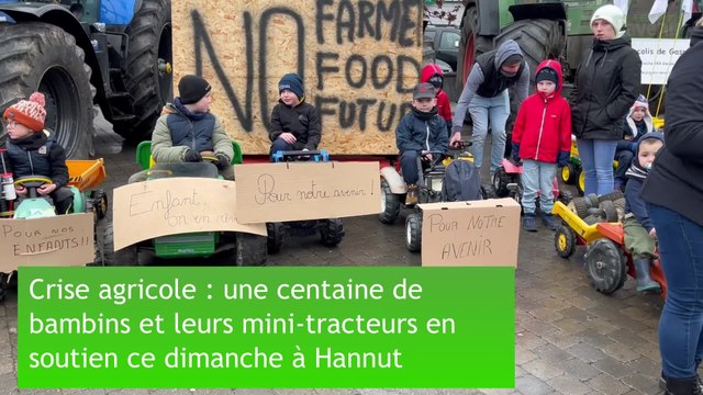 Crise agricole : une centaine d’enfants aux commandes de petits tracteurs à pédales se sont rassemblés ce dimanche à Hannut