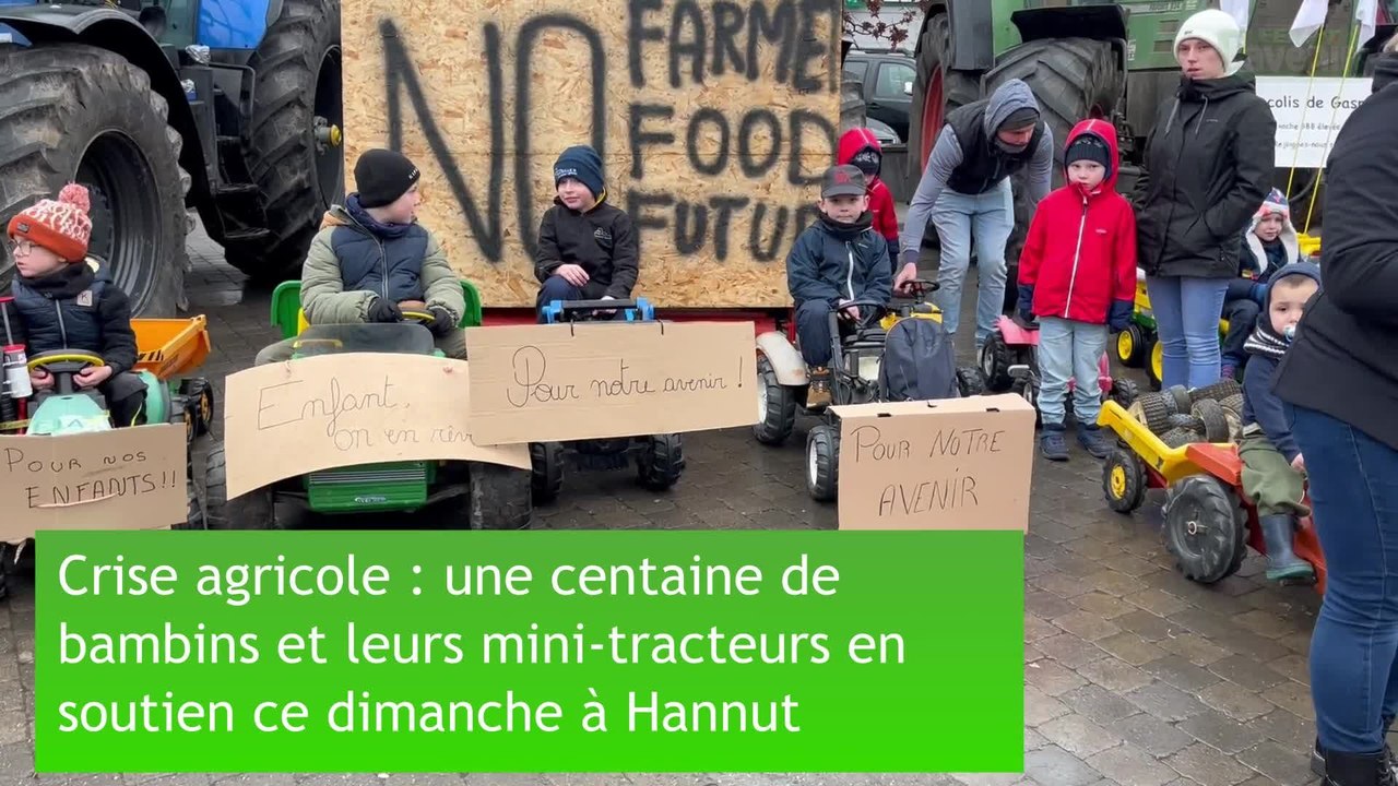 Crise agricole : une centaine d’enfants aux commandes de petits tracteurs à pédales se sont rassemblés ce dimanche à Hannut