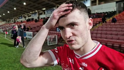 Derry defender Diarmuid Baker gives his reaction to victory over Tyrone