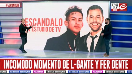 Escándalo en estudio de tv con L-Gante y Fer Dente