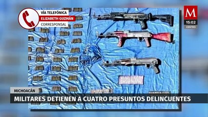 Operativo detiene a 4 presuntos delincuentes en La Huacana, Michoacán