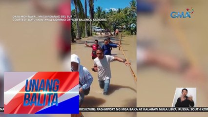 Ilang residente, nakakapit sa mga lubid para makatawid sa baha | UB