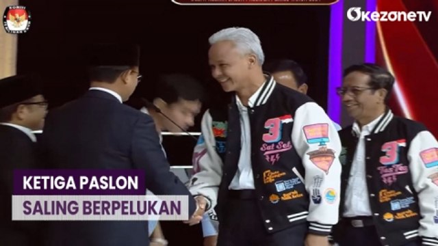 Momen Ketiga Paslon Saling Berpelukan usai Debat Pilpres 2024