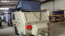 New design njstar rv exterior introduction customized desert gray color with 3000W inverter off-road compact trailer